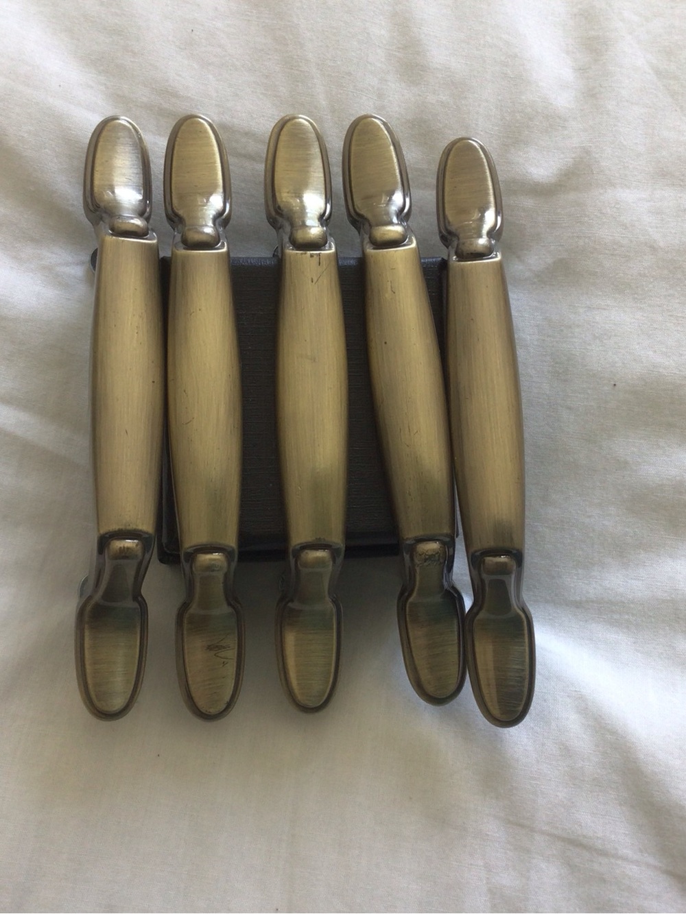 Brushed Brass Drawer Pulls - Set of 5